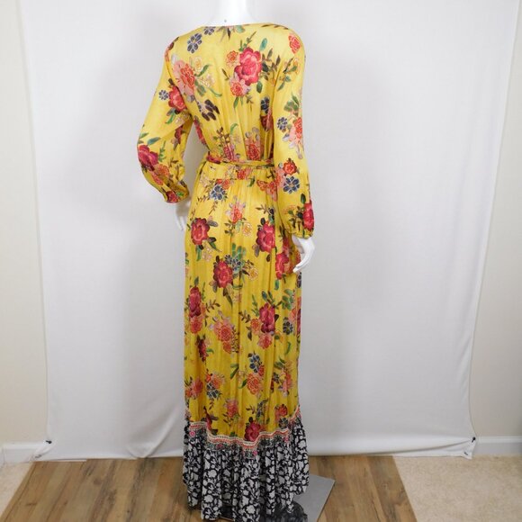 FARM Rio Sunlit Multi-Color Mixed Print Floral Maxi Wrap Dress M (2825) - Picture 3 of 7